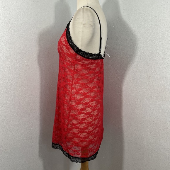 Linea Donatella Slip‎ Dress Womens S Red Lace Babydoll Feminine Fairy Y2K - Picture 3 of 8